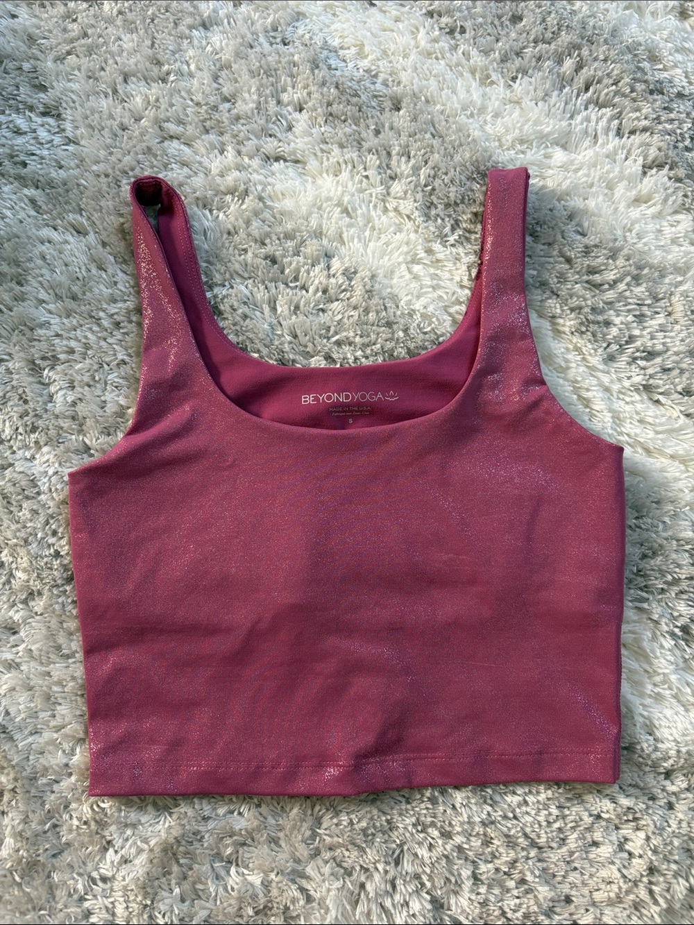Like New Beyond Yoga Sparkle Cropped Tank